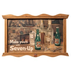 Vintage Framed 7-Up Cocktail Mixer Cardstock Sign