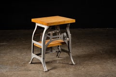 Vintage Industrial Cast Iron Base Workbench