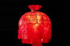 MCM Three-Tier Capiz Shell Chandelier