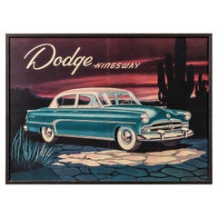 Vintage Dodge Kingsway Export Market Framed Advertising Poster