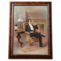 Antique 1894 The Club Cocktails Manhattan Tin Lithograph Advertising Sign