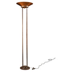 Modernist Copper Tube Torchiere Floor Lamp by Jim Bindman for Rainbow Lamp Co.