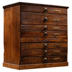 Antique Seven-Drawer Countertop Apothecary Cabinet with Divided Storage