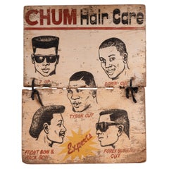 Vintage "Chum Hair Care" Barber Shop Sign