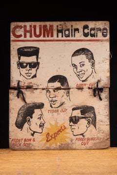 Vintage "Chum Hair Care" Barber Shop Sign