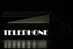 Art Deco Style Illuminated Double-Sided Telephone Sign