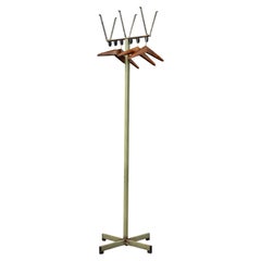 Vintage Mid-Century Metal Coat Rack with Removable Hangers