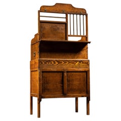 Antique Folding Railroad Teller’s Desk with Security Window
