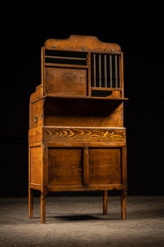 Antique Folding Railroad Teller’s Desk with Security Window