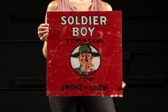 Vintage Soldier Boy Tobacco Tin Litho Sign