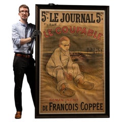 Théophile-Alexandre Steinlen “Le Coupable” Large-Scale Art Nouveau Lithograph