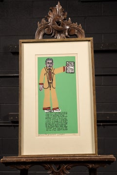 Howard Finster, « Man of Visions », tirage signé en édition limitée, 1988