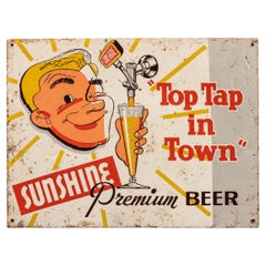 Vintage Sunshine Beer Single-Sided Tin Sign
