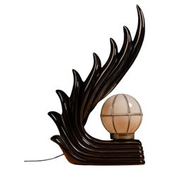 c. 1980 Porcelain Art Deco Revival Lamp