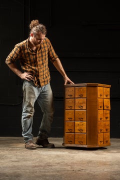 Early Rotating Hardware Cabinet with Pull Drawers