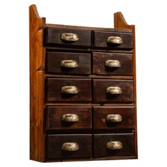 19th Century Apothecary Cabinet with Copper Drawer Labels