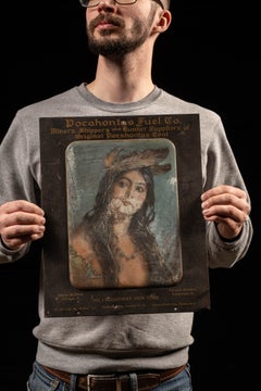Early 20th Century Embossed Pocahontas Fuel Co. Advertising Sign