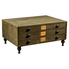 Early 20th Century Single Stack Flat File in Green