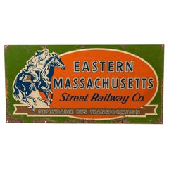 Vintage Painted Metal Railway Advertising Sign
