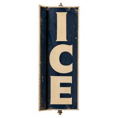 Antique Vivian Three-Sided Revolving Ice Service Station Sign