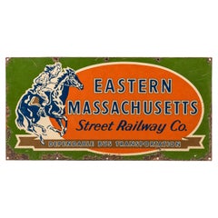 Vintage Painted Metal Railway Advertising Sign