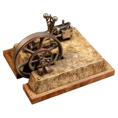 Antique Miniature Horizontal Steam Engine