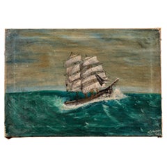 1925 Schooner Painting by M. Johnson