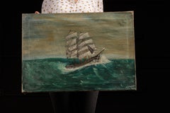 1925 Schooner Painting by M. Johnson