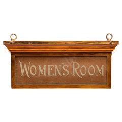 Antique Lighted Women's Room Sign by I.P. Frink, Bronze Frame, c. 1910