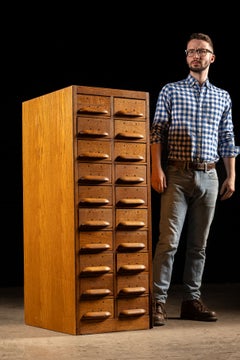 Vintage 20-Drawer Wooden Card Catalog