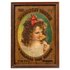 Framed Early 20th Century "Purity" Hamilton Watch Tin Litho Sign
