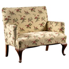 Early Floral Textile Loveseat with Horsehair Fill & Matching Cover Fabric