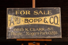 AJ Bopp and Co Painted Wood Trade Sign, c. 1920s