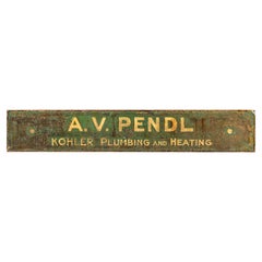 Early 20th C. - A.V. Pendl - Kohler Plumbing Sign