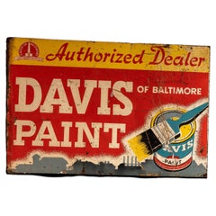 Vintage Davis Paint Double-Sided Flange Sign