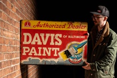 Vintage Davis Paint Double-Sided Flange Sign