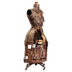 Victorian Adjustable Dress Form on Rolling Stand