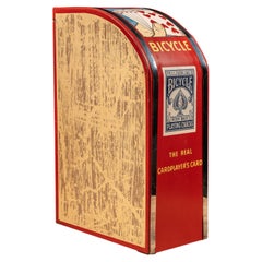 1920s-1930s Bicycle Playing Cards Tin Countertop Display Cabinet