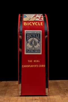 1920s-1930s Bicycle Playing Cards Tin Countertop Display Cabinet
