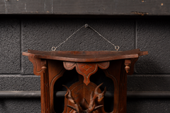 Early 20th Century Black Forest-Style Hand-Carved Deer Wall Shelf