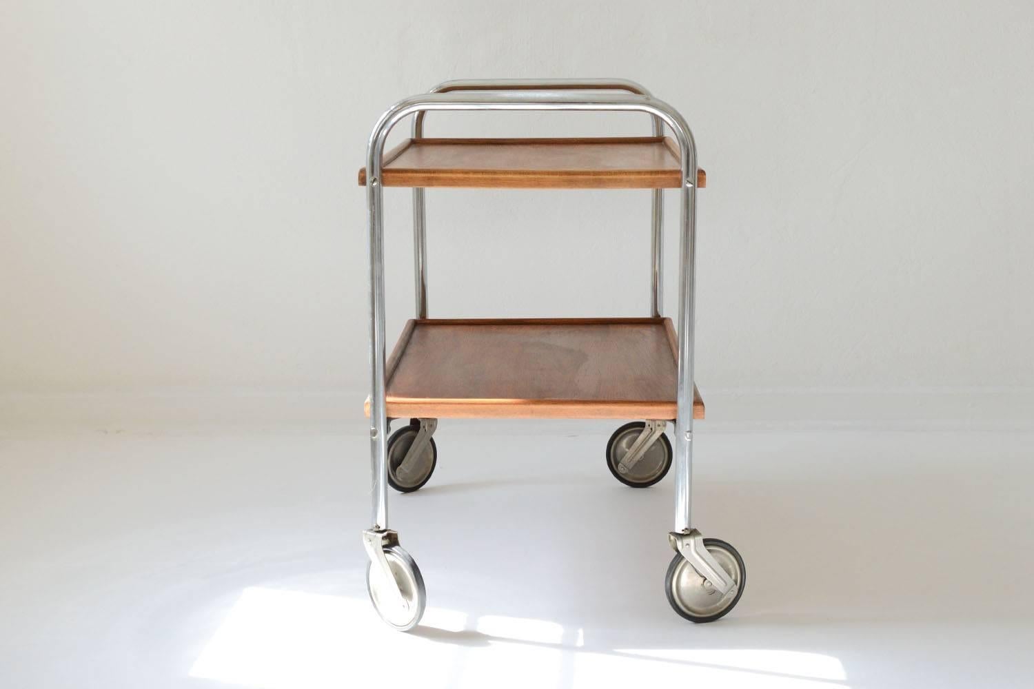 Mid-20th Century Jacques Hitier French 1950s Bar Cart For Sale