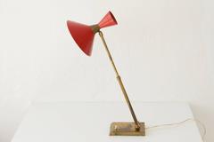 Red Extendable Italian 1950s Table Lamp