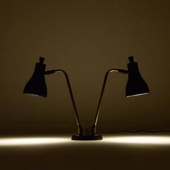Gerald Thurston Black Double Cone Table Lamp
