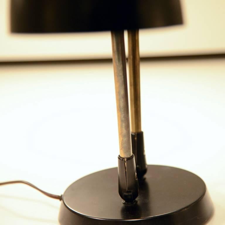 Mid-Century Modern Gerald Thurston Black Double Cone Table Lamp For Sale