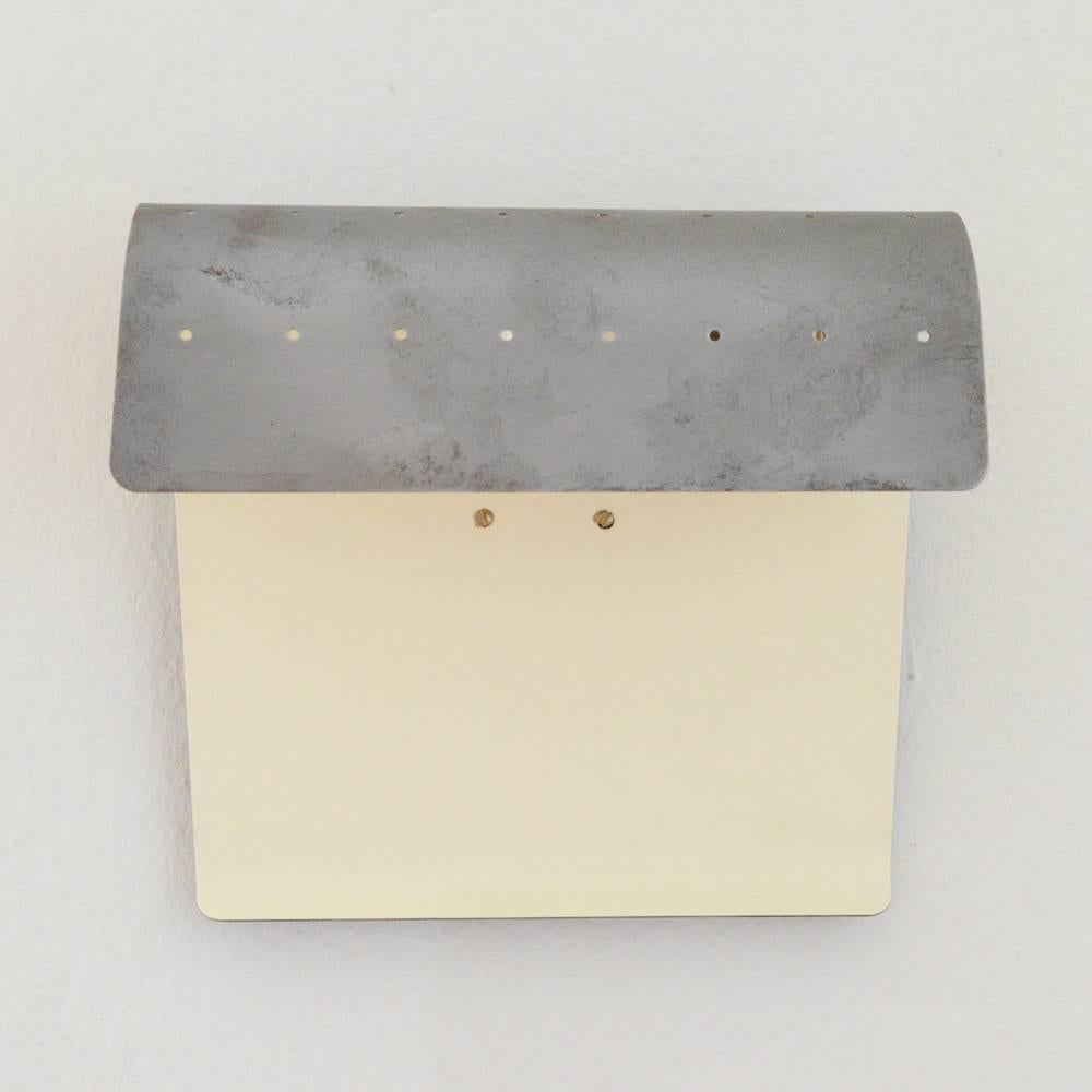 Mid-Century Modern Jacques Biny Silver Wall Light by Luminalite