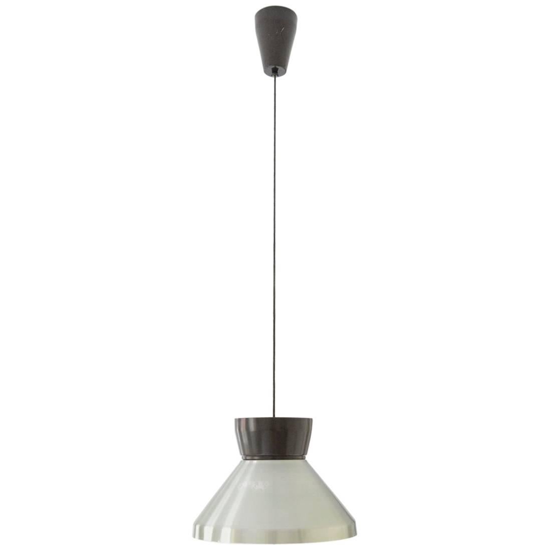 Torlasco Pendant with Pulley, Maroon and Silver, Lumi, 1959 For Sale