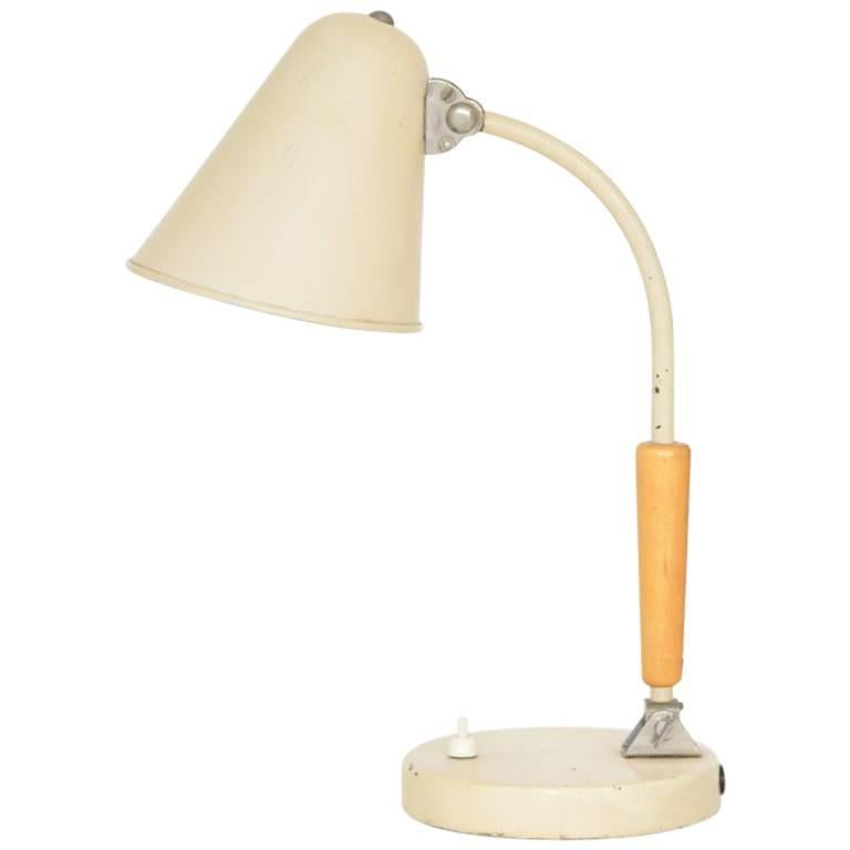 Bauhaus Style Table Lamp Cream White by Idman, Finland For Sale