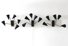French Five-Arm Wall Lights Set of Three, 1950