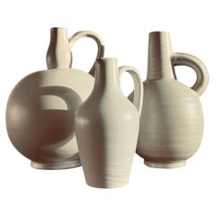A trio of vases/ pitchers, Swedish modern, Nittsjö and Upsala-Ekeby, 1940's