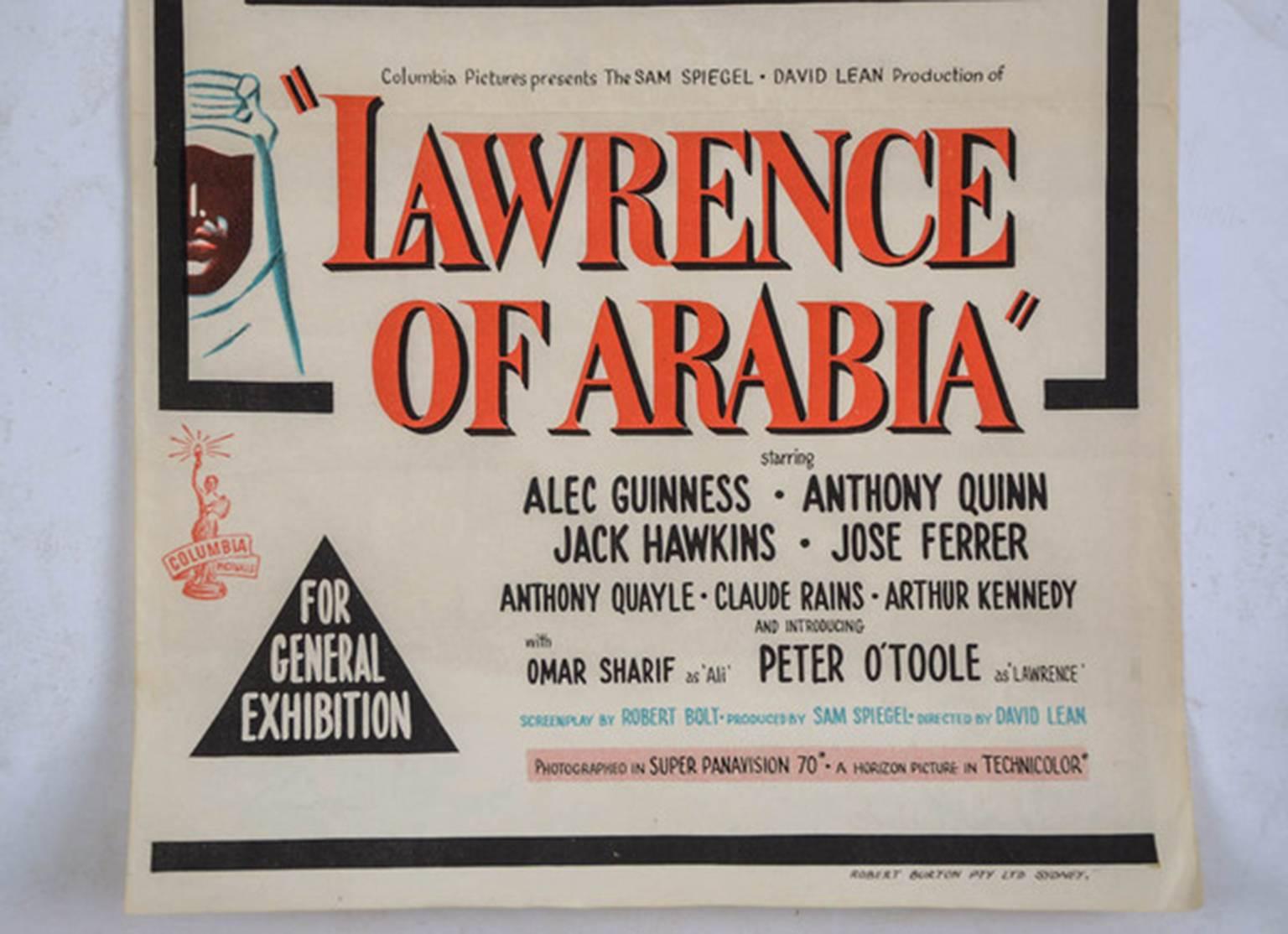 Paper Original 1962 Film Poster 'Lawrence of Arabia' (Australian)